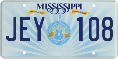 MS license plate JEY108