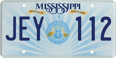 MS license plate JEY112
