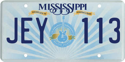 MS license plate JEY113