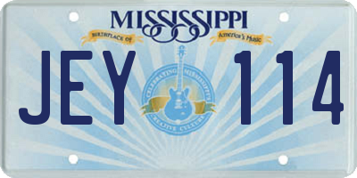 MS license plate JEY114