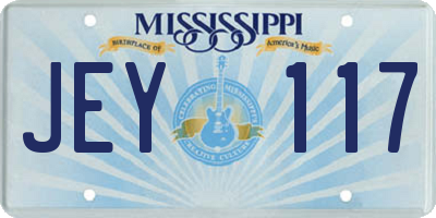 MS license plate JEY117