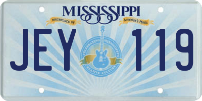 MS license plate JEY119