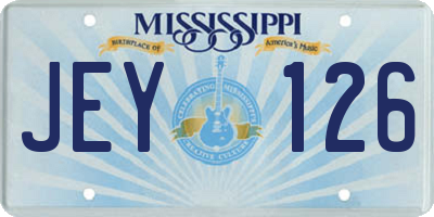 MS license plate JEY126