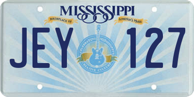 MS license plate JEY127