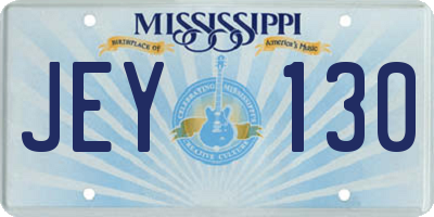 MS license plate JEY130
