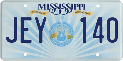 MS license plate JEY140