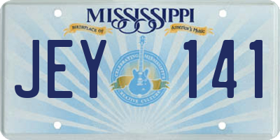 MS license plate JEY141