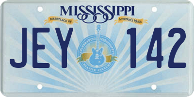 MS license plate JEY142