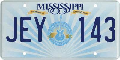 MS license plate JEY143