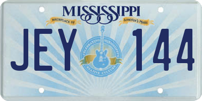 MS license plate JEY144