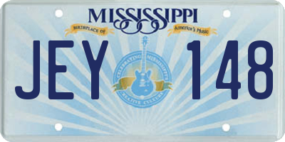 MS license plate JEY148