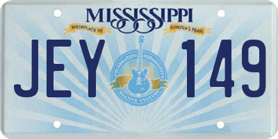 MS license plate JEY149