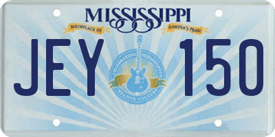 MS license plate JEY150