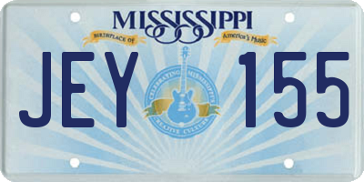 MS license plate JEY155