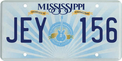 MS license plate JEY156