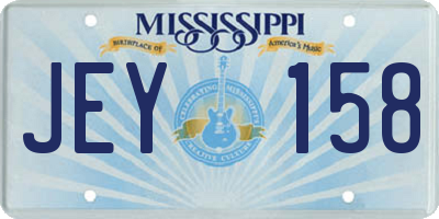 MS license plate JEY158