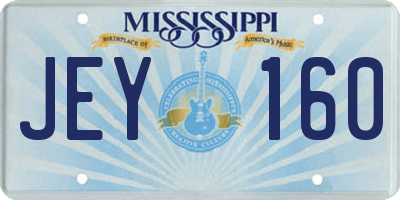 MS license plate JEY160