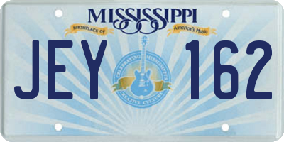 MS license plate JEY162