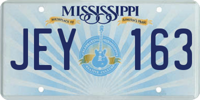 MS license plate JEY163