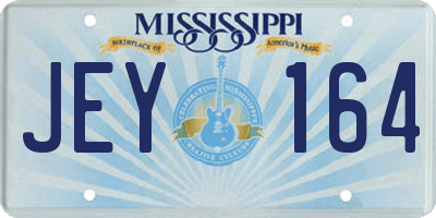 MS license plate JEY164