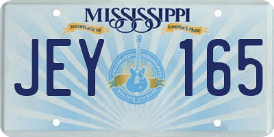 MS license plate JEY165
