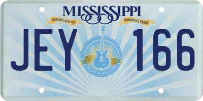 MS license plate JEY166
