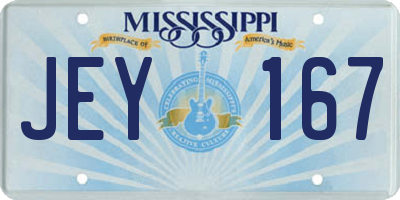 MS license plate JEY167