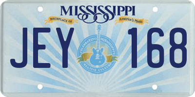 MS license plate JEY168