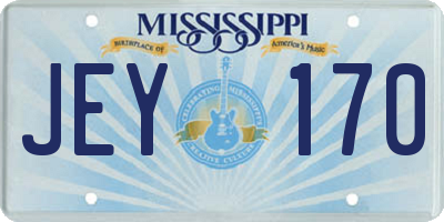 MS license plate JEY170