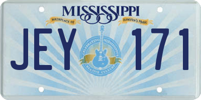 MS license plate JEY171
