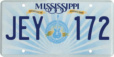 MS license plate JEY172