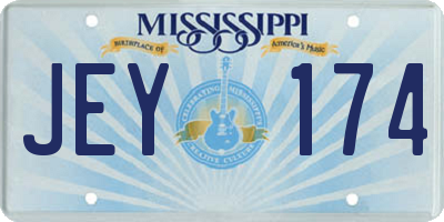 MS license plate JEY174
