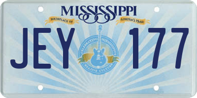 MS license plate JEY177