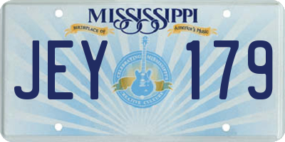 MS license plate JEY179