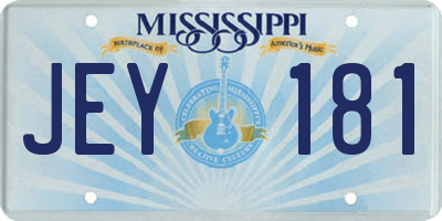 MS license plate JEY181