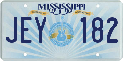 MS license plate JEY182