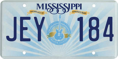 MS license plate JEY184