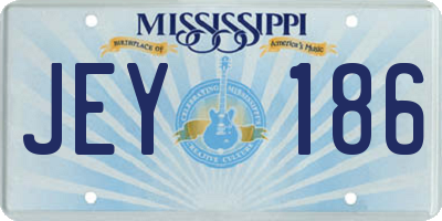 MS license plate JEY186