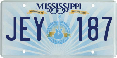 MS license plate JEY187