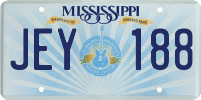 MS license plate JEY188