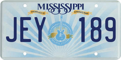 MS license plate JEY189