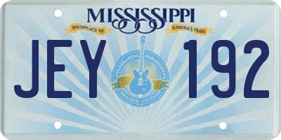 MS license plate JEY192