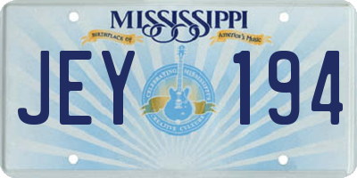MS license plate JEY194