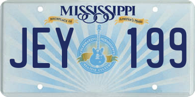 MS license plate JEY199