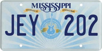 MS license plate JEY202