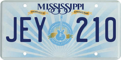 MS license plate JEY210