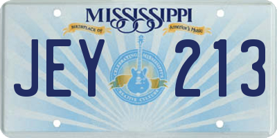 MS license plate JEY213