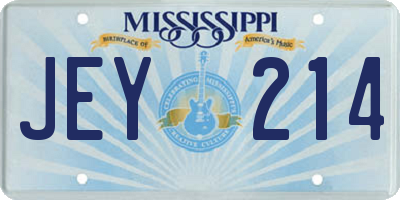 MS license plate JEY214