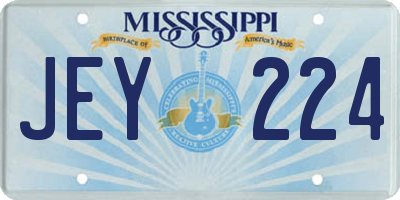 MS license plate JEY224