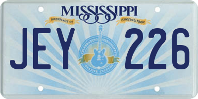 MS license plate JEY226